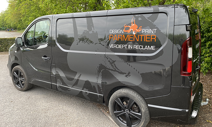 Parmentier belettering wagens camionette gevels vensters